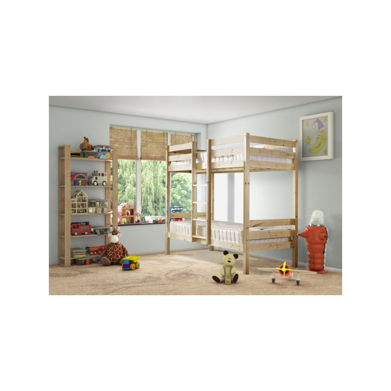 Macie Pine Heavy Duty Solid Pine Bunk Bed, Small Single (2'6")