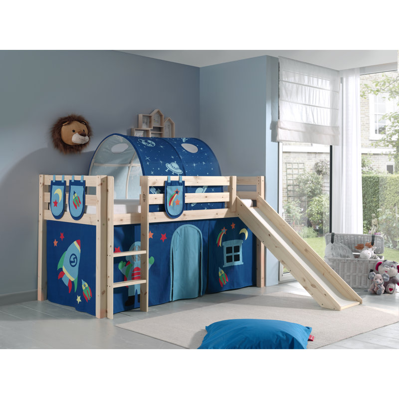 Pino European Single (90 x 200cm) Mid Sleeper Loft Bed Bed by Vipack, Premium, Beige