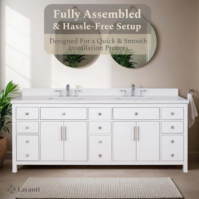  Meuble-lavabo 84 po avec lavabo Oakford, Oakford - blanc, 84 pouces