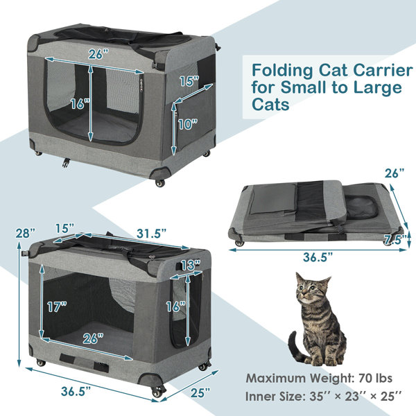 Tucker Murphy Pet Cales Extra Large Cat Pet Carrier A251E996054D48188F025D537C9B60C1