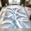 1PC Modern Abstract Blue Grey Swirl Geometric Line Pattern area rugs for Living Room, Soft and Comfortable, Suitable for all seasons, easy-to-maintain, machine washable Indoor floor mat, Under Table Farmhouse suitable for dining table area, bedroom