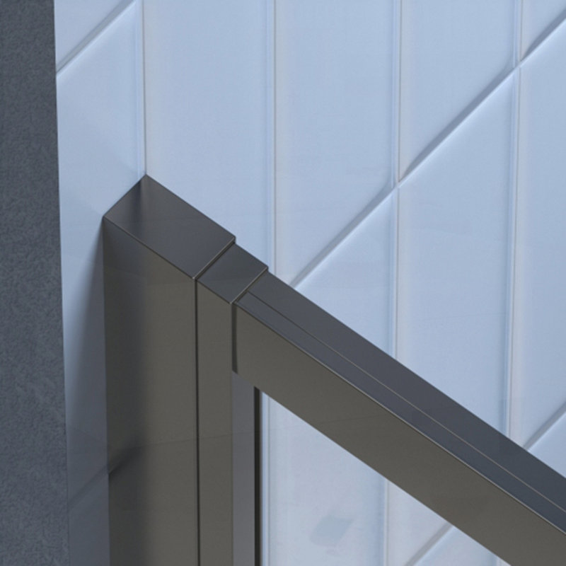 Porte de douche coulissante avec verre trempé de 1/4 po, 34,625 po x 72 po