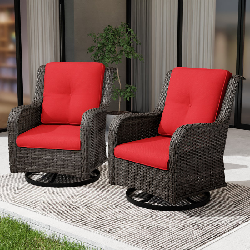 Ensemble de conversation d'extérieur pour 7 personnes avec coussins Anahit, Rouge