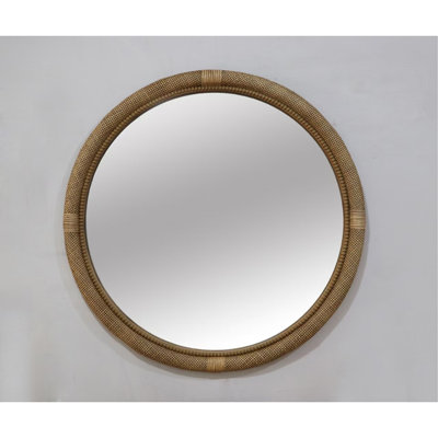 Miroir rond en rotin 31,9 po