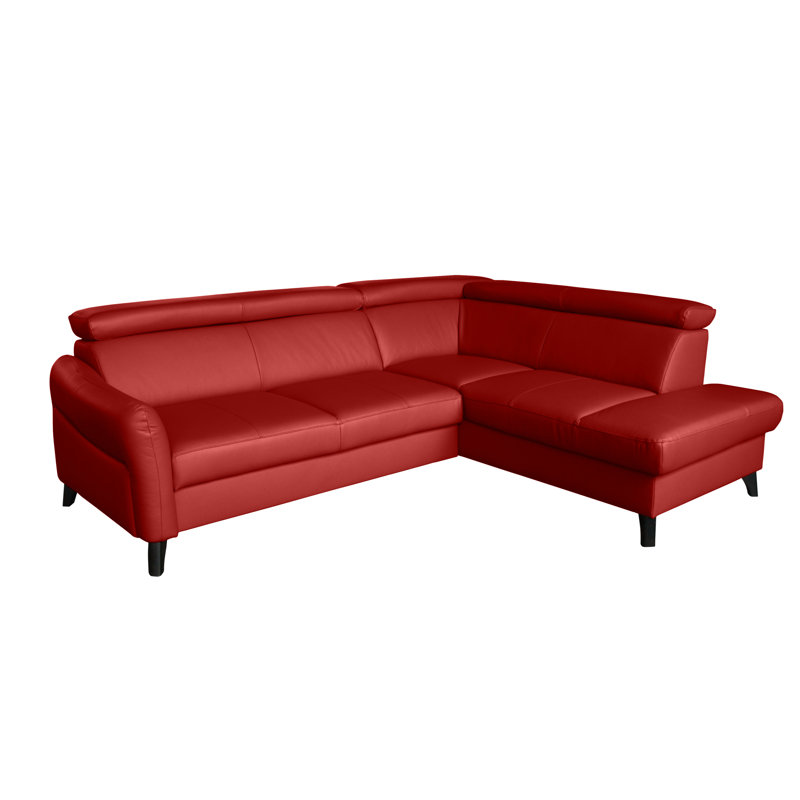 Victoria Upholstered Sleeper Corner Sofa with Ottoman, Right Hand Facing, Red