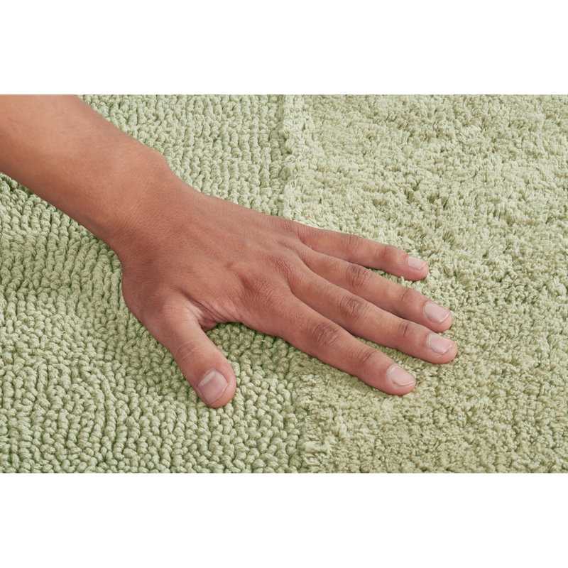 Makaylynn Premium 100% Cotton 2155 GSM 2-Piece Bath Rug Set, OEKO-TEX® Certified, Non-Slip Spray Latex Backing, Plush Tufted, Super Absorbent, Machine Washable Bathroom Rugs, Sage