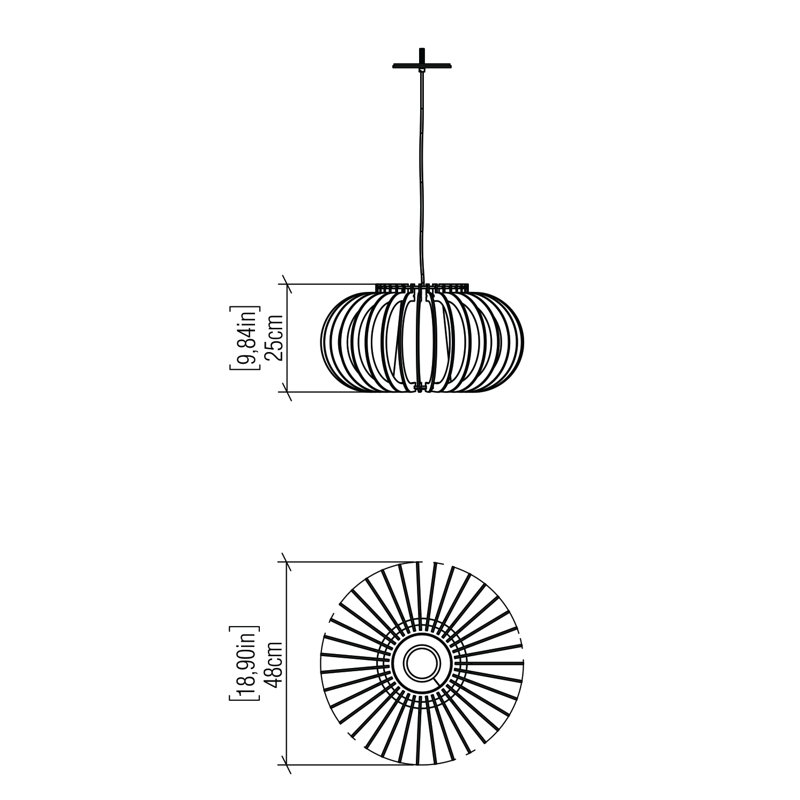 Luminaire suspendu géométrique à 1 lumière Stecche Di Legno, H 9,84 po x l 18,9 po x P 18,9 po, Sable