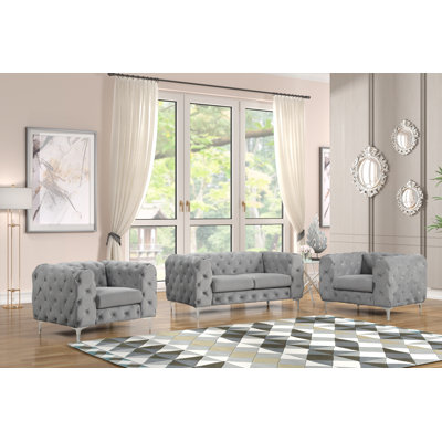 Mordecai 3 - Piece Velvet Living Room Set