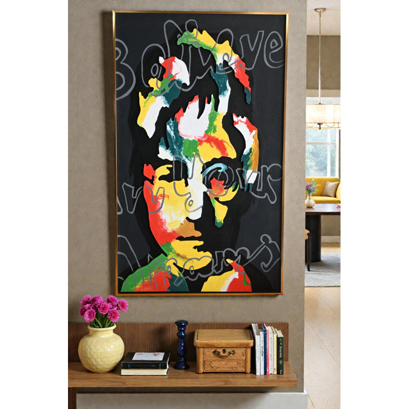 John Lennon Believe In Your Dreams, art multimédia 24 po x 39 po