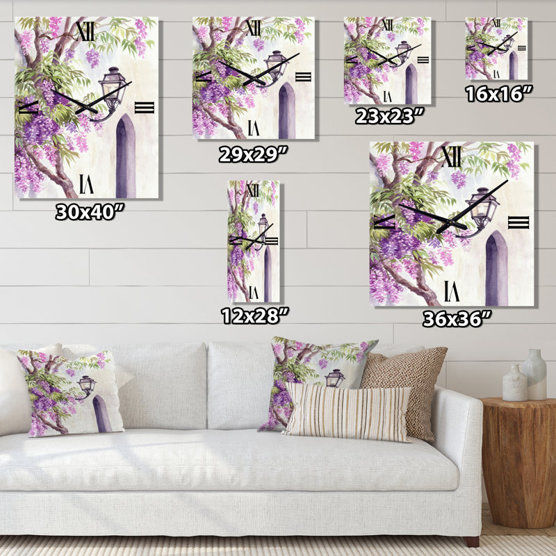 Horloge murale Wisteria et lanterne, Grand