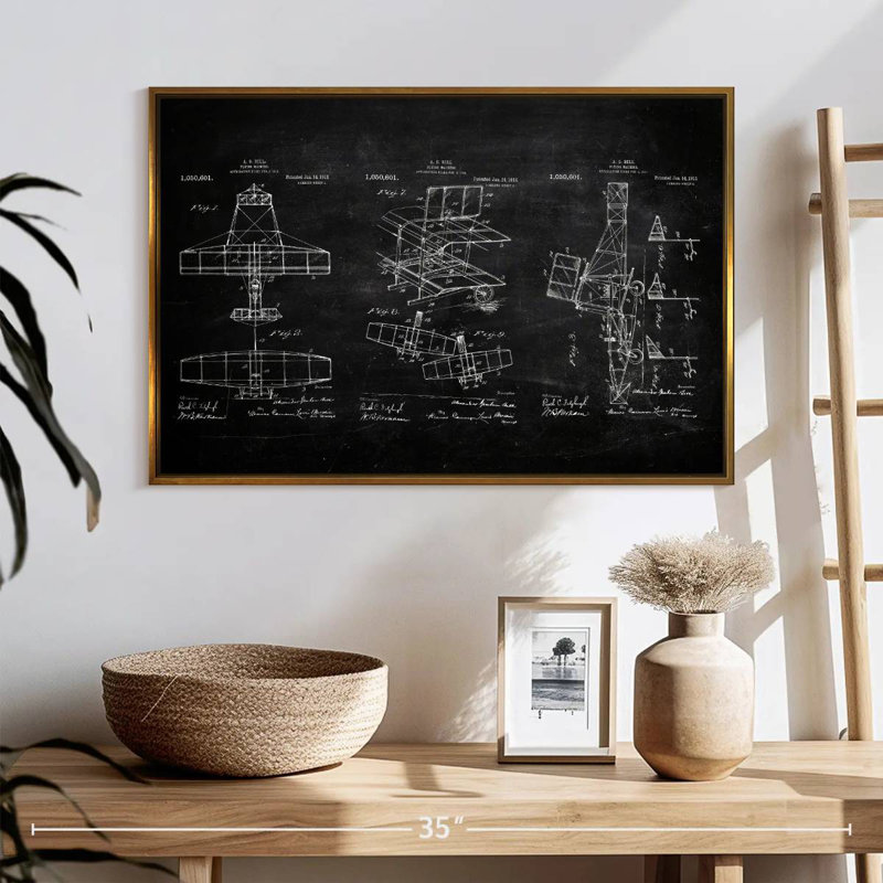 Plan de l'avion, Cadre flottant doré, 25 po x 17 po