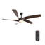  Ventilateur de plafond intérieur / extérieur 60 po avec éclairage DEL Kappler, ventilateur à DEL à intensité variable 6CCT, avec lumière et télécommande - noir mat et brun foncé-1897413575-1897413574