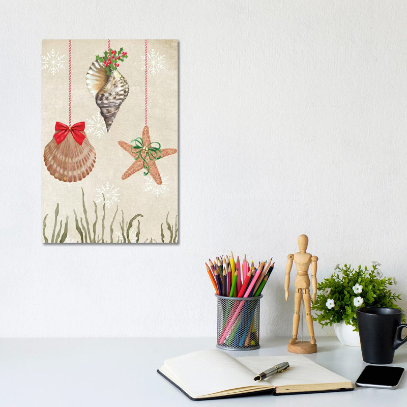 Christmas Coastal Collection B 1 Piece Wrapped Canvas Wall Art, 20.32 cm H x 30.48 cm W