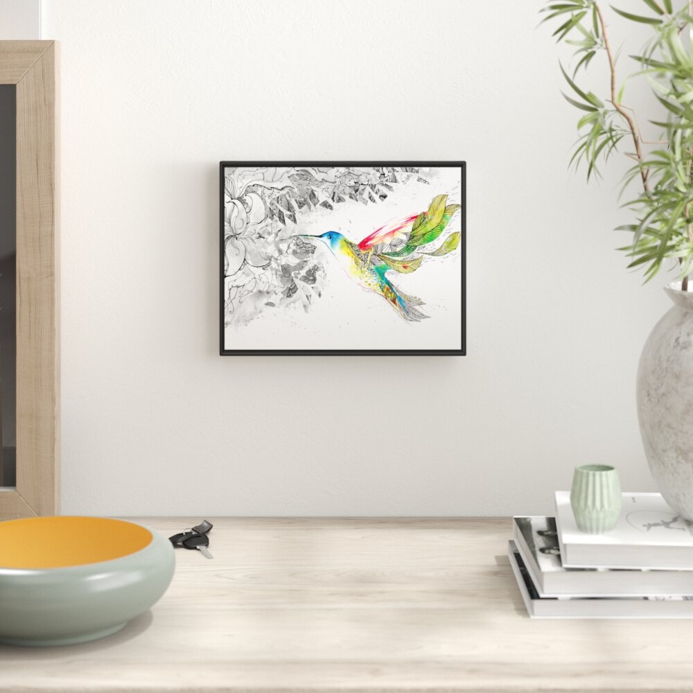 Gerahmtes Wandbild Kolibri Kunst