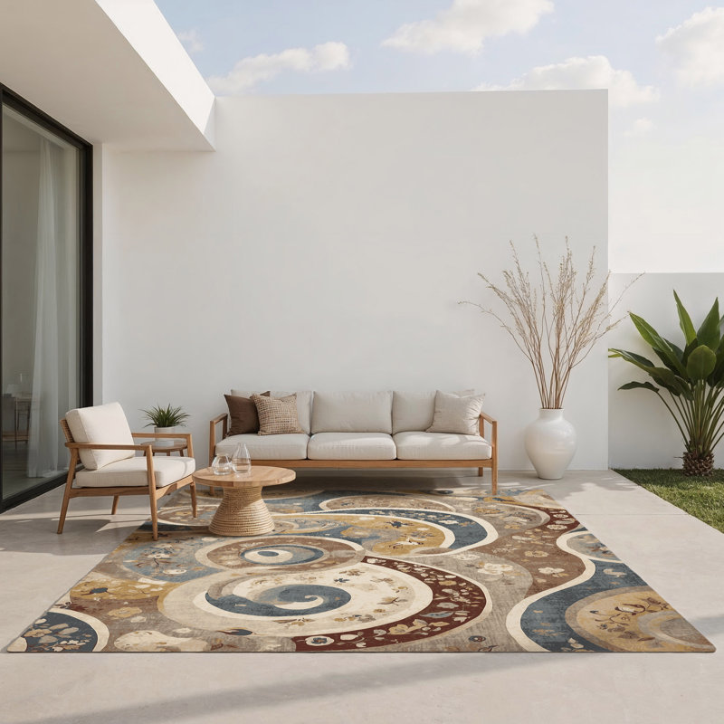 Cheeky Curl Indoor And Outdoor Area Rug, Rectangle 1'6" x 2'6"