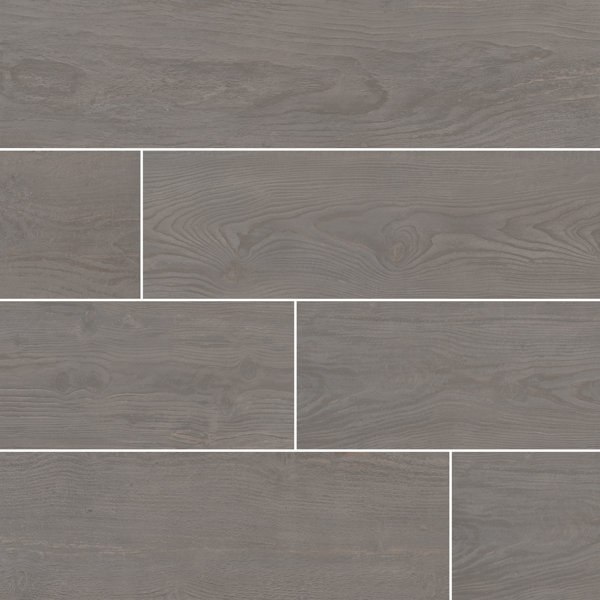 Arden Flint 8 in. x 47 in. Matte Porcelain Wood Look Floor and Wall Tile