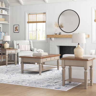 Bonas 3 - Piece Solid Wood Solid Wood Top Living Room Table Set