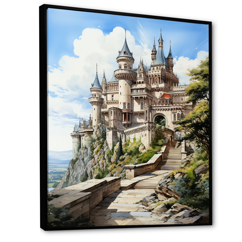 Décoration murale Forteresses majestueuses V - paysages urbains, H 40 po x l 30 po x P 1,5 po, Cadre flottant noir