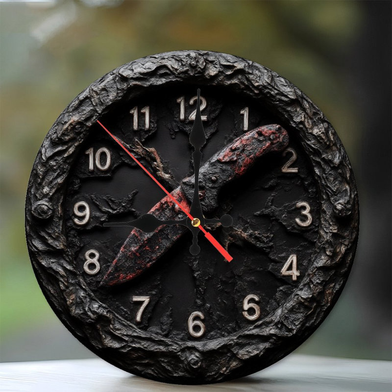 Horloge chiffres et couteaux