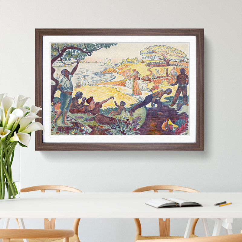 Harmonious Times by Paul Signac - Picture Frame Painting, Walnut Framed, 36cm H x 48cm W x 2cm D