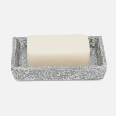CALLAS, Gold/White, Soap Dish, Rectangular Straight, Lacquered Eggshell.