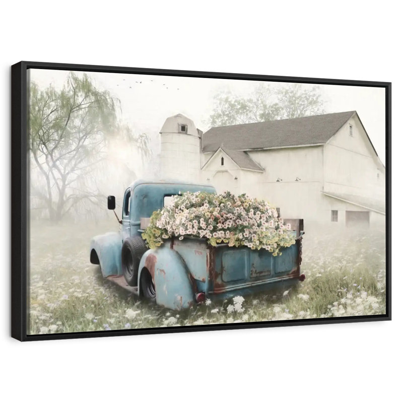 Pleine de fleurs, Cadre flottant noir, 40 po x 27 po