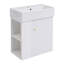 Meuble-lavabo flottant moderne de 21,6 pouces avec lavabo en céramique et rangement à gauche, conception peu encombrante pour les salles de bain compactes