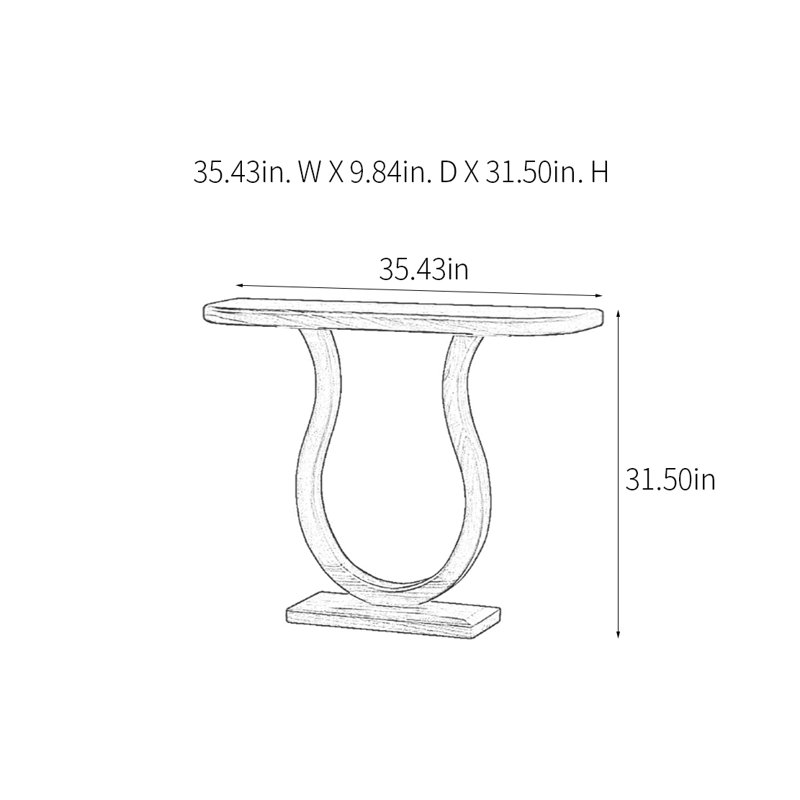 Console Modern Minimalist, Brun, H 31,5 po x l 35,43 po x P 9,84 po