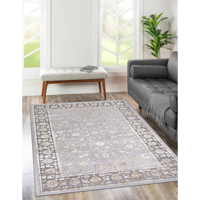 Tapis à motif abstrait gris clair Lafi Collection, Rectangle 11 pi 6 po x 15 pi 7 po
