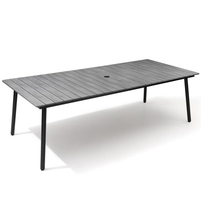 Gnni Rectangular Outdoor Dining Table with Umbrella Hole