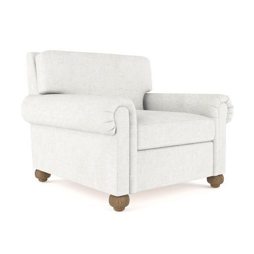 Leroy Leather Armchair, 36" H x 41" W x 49" D, Weathered, Plush Velvet Blush