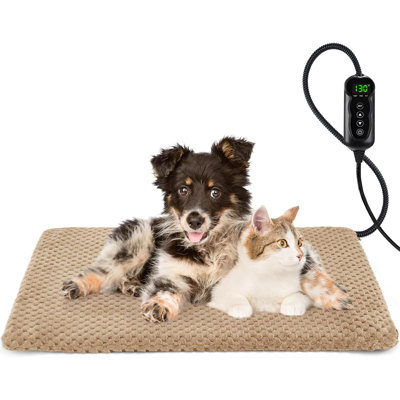 Heating Dog Bed, Waterproof Adjustable Temperature Dog Cat Heating Pad with Timer, Indoor Pet Heating Pad for Cats Dogs Electric Pads for Dogs Cats(M: 28" x 20")