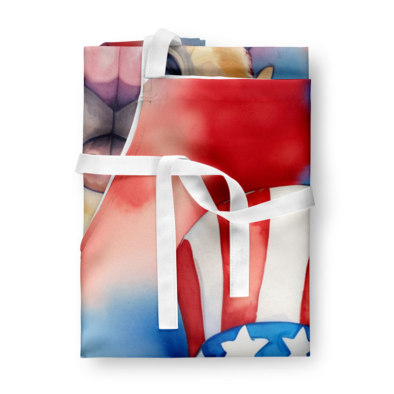 Patriotic American Apron, Brown/White Labrador Retriever