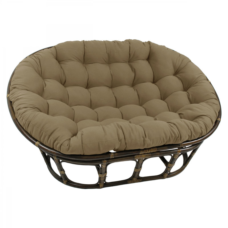 Bocanegra 63" Wide Tufted Papasan Chair, Caramel