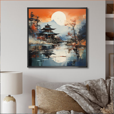 «Orange Orange Gray Landscape I», reproduction sur toile