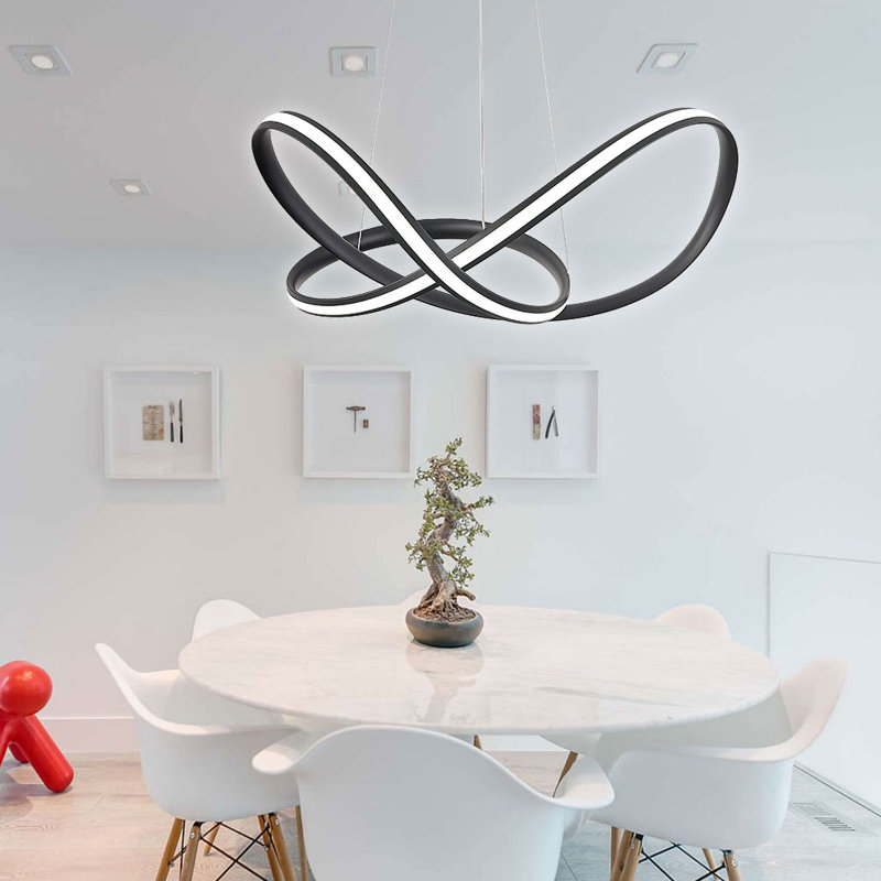 1 - Light Natural LED Chandelier Pendant, 120cm H X 70cm W X 70cm D