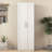 High Wardrobe & Kitchen Cabinet, White, 2 Doors, 3 Partitions, 4 Storages, 15Mm Particle Board, Easy Assembly White 2-Door 3 Cabinet For And Kitchen, Salient