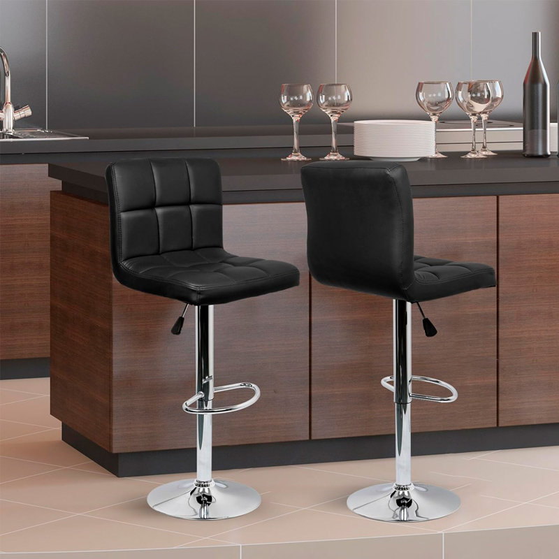 Tabouret pivotant à hauteur réglable Ali, Noir, noir, noir, noir