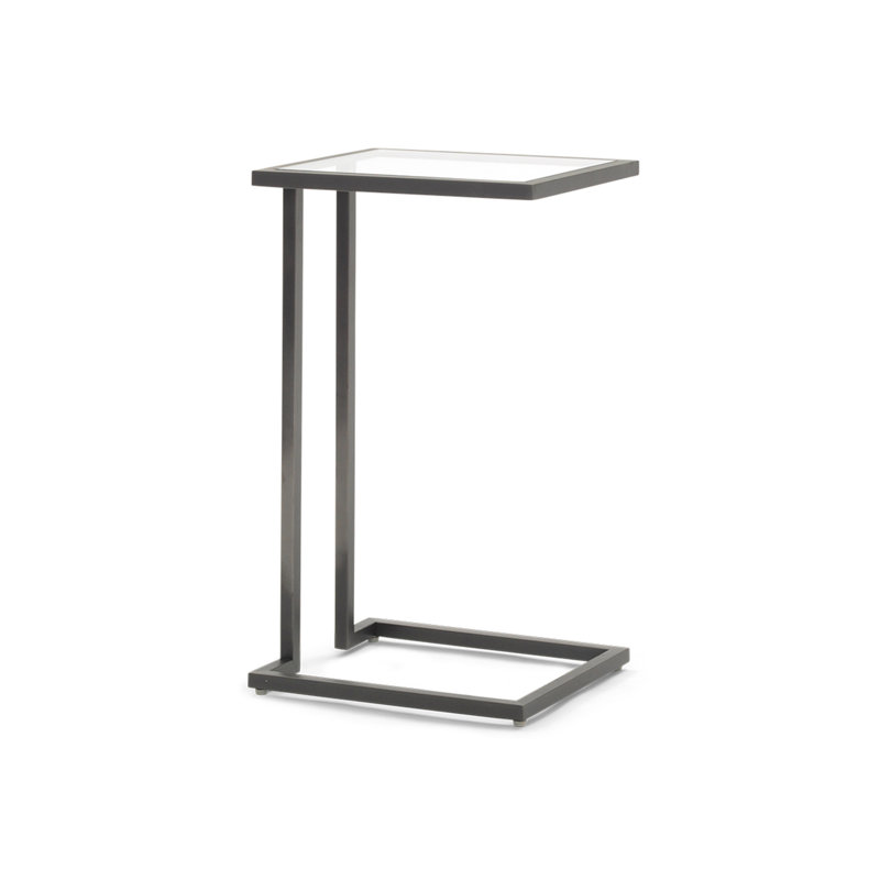 Vienna Pull Up Table - Glass Top, Pewter