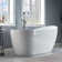 59" x 28" Freestanding Soaking Acrylic Single Slipper Bathtub with Reversible Drain