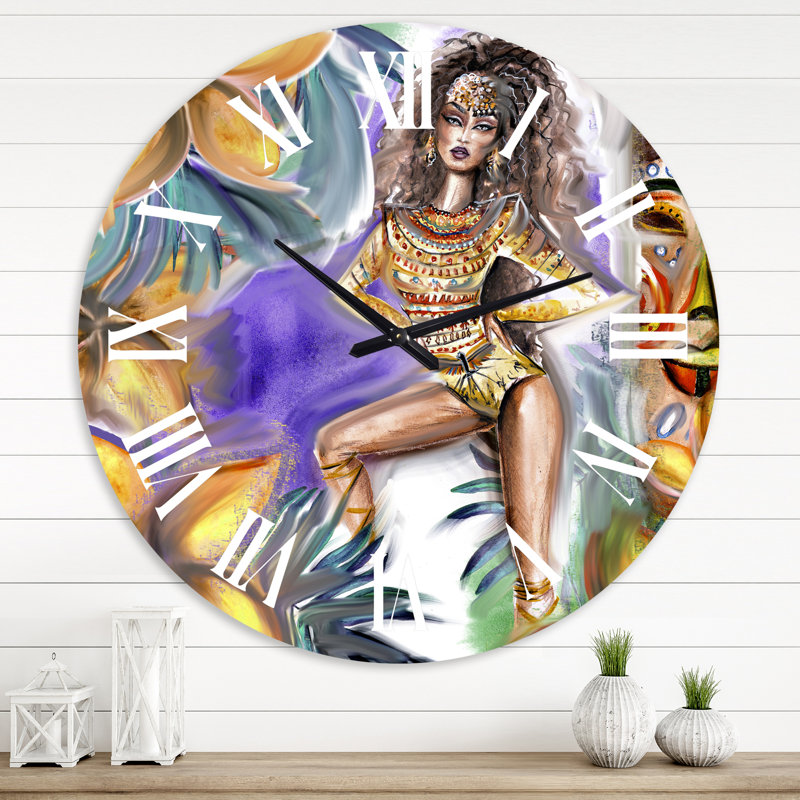 Tropical Amazon Warrior - Horloge murale traditionnelle, Grand