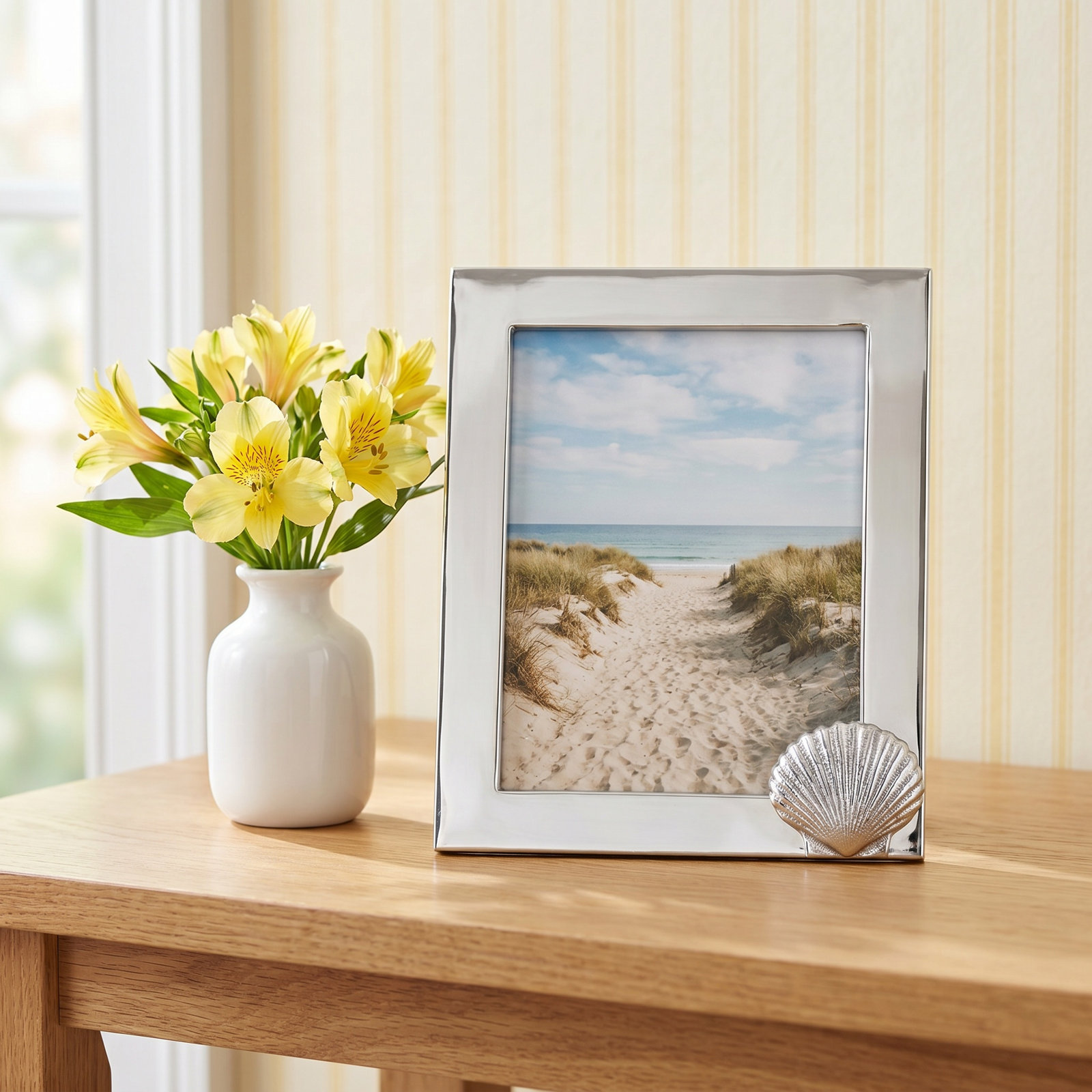 Seaside Silver Metal Picture Frame