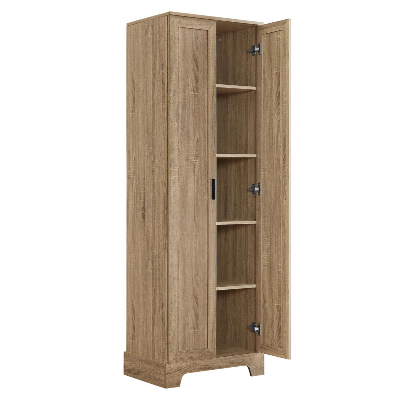 Armoire de rangement avec deux portes pour salle de bain, bureau, tablette réglable, panneau de fibres à densité moyenne