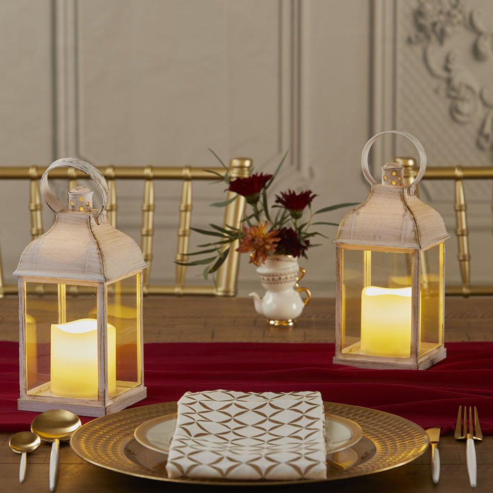 2 Piece Tabletop Lantern Set with Candle Included (Set of 2) Longshore Tides