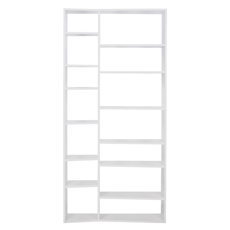 Bibliothèque géométrique Napolitano H 88 "x l 43", Blanc mat