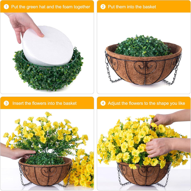 Panier de plantes artificielles à fleurs suspendues