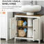 Armoire de salle de bain, armoire de drainage au sol, armoire de rangement autoportante avec tablettes réglables, porte double
