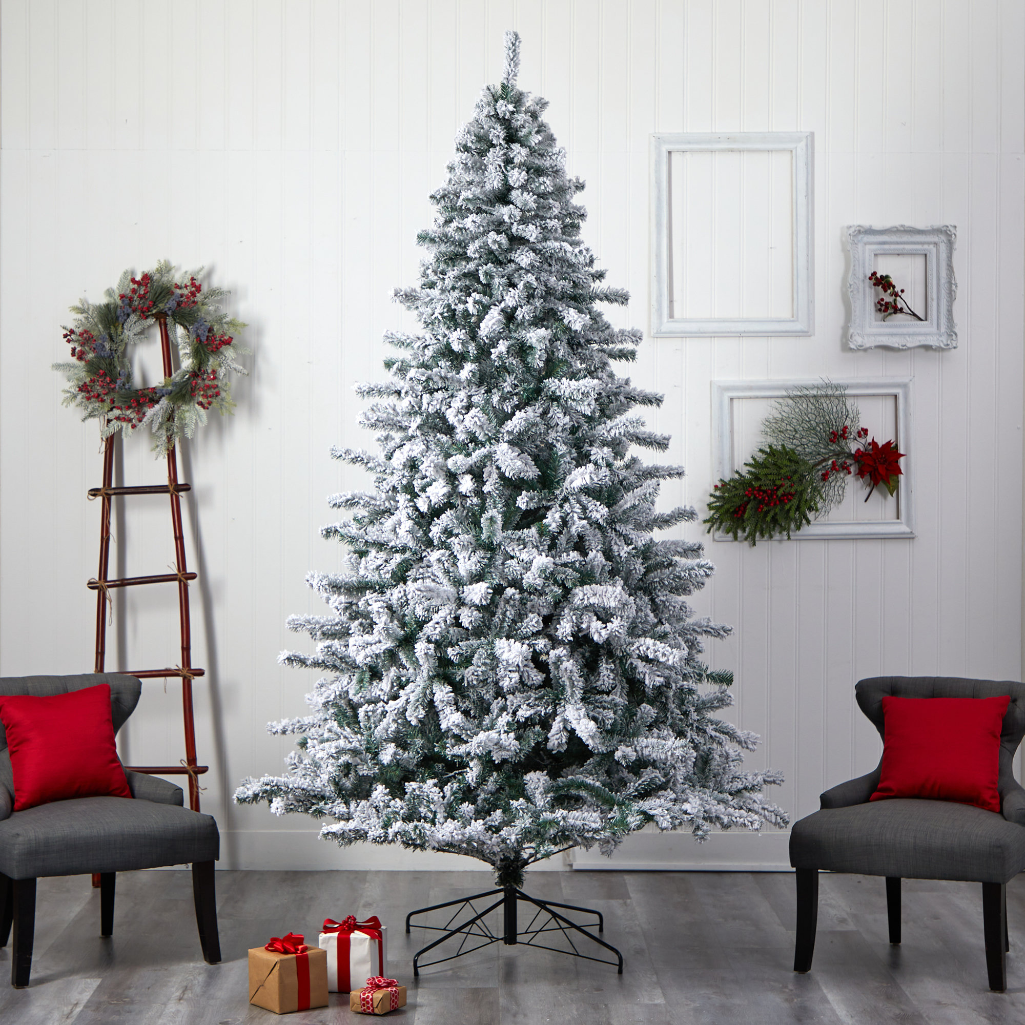 Lighted Artificial Spruce Christmas Tree, 9' H