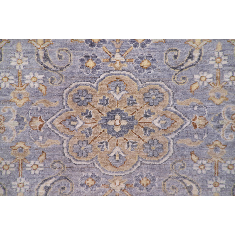 Tapis mauve / beige noué à la main de haute qualité