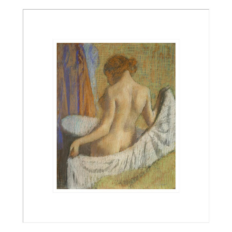 «After the Bath» par Edgar Degas, impression giclée sur cadre, H 15,59 po x l 13,75 po